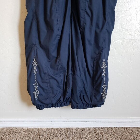 Obermeyer Vintage Milano II Ski Snowsuit Hooded Embroidered Navy Size Women's 10 - Picture 5 of 12